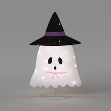 Reversible Tinsel Ghost with Clear Incandescent Lights - Hyde and EEK! Boutique