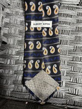 ALBERT NIPON MENS NECKTIE 100% SILK MADE IN USA - PRE OWNED