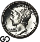 1941 Mercury Dime, Full Split Bands, Superb Gem BU++ FSB
