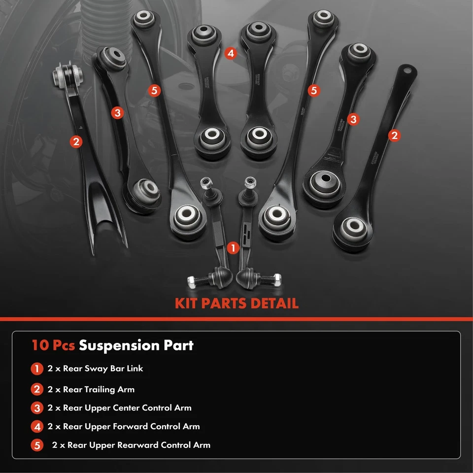 10x Brazo de control trasero brazo lateral barra estabilizadora enlace para BMW F30 320i 328d 330i xDrive Foto 4 de 4