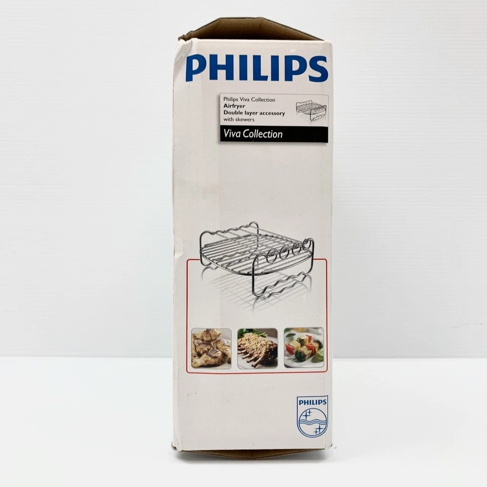 Philips Freidora de Aire Barbacoa Estante Doble Capa Accesorio Brochetas Para HD9910 Caja Abierta Foto 2 de 4