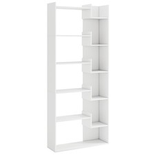 Decorative Storage Shelving Unit with Open Display Shelf-White