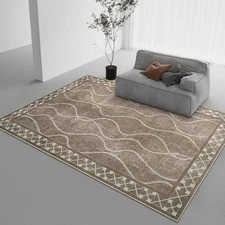 DweIke Alfombra de área de 6 x 9 pies para sala de estar, 6 ft x 9 ft Marrón