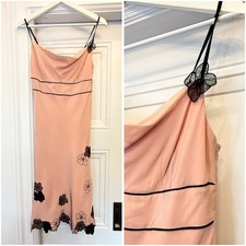 VINTAGE 2000s EXPRESS SILK  DRESS LIGHT PINK ROSE Y2K COQUETTE SIZE 4