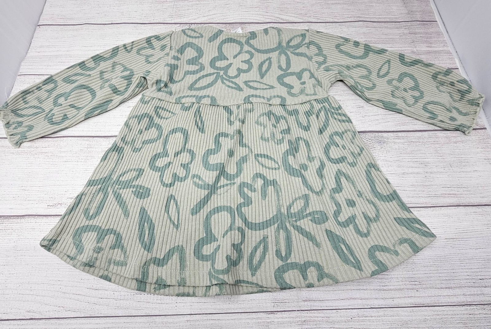 NWT Zara Baby Girls Ribbed Flower Print Dress Size 12-18 months image 6
