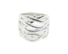 925 Sterling Silver Shiny Polished Floral Vine Motif Band Ring Sz 7 RG18642