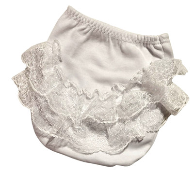 Baby Rüschenhose Gr. 62 68 74 Taufkleid Mädchen Unterhose Baumwolle elegant weiß