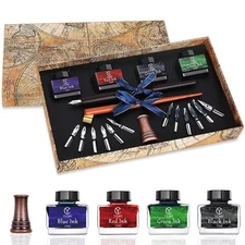 Calligraphy Pen Set,Calligraphy Set For Beginners Includes Oblique Pen Wooden...