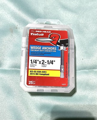 Red Head 1/4 in. x 2-1/4 in. Wedge Anchor 25 Count