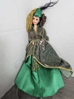 VTG Barbie Hollywood Legends Gone With The Wind Doll Curtain Dress Green 1994