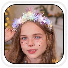 Light up Butterfly Crown Flower Fairy Headband Gold Hair Accessories for