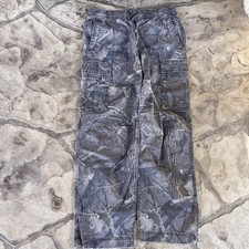 Vintage Streetwear Gray Baggy Camouflage Pants Women Medium Hollister 2000s