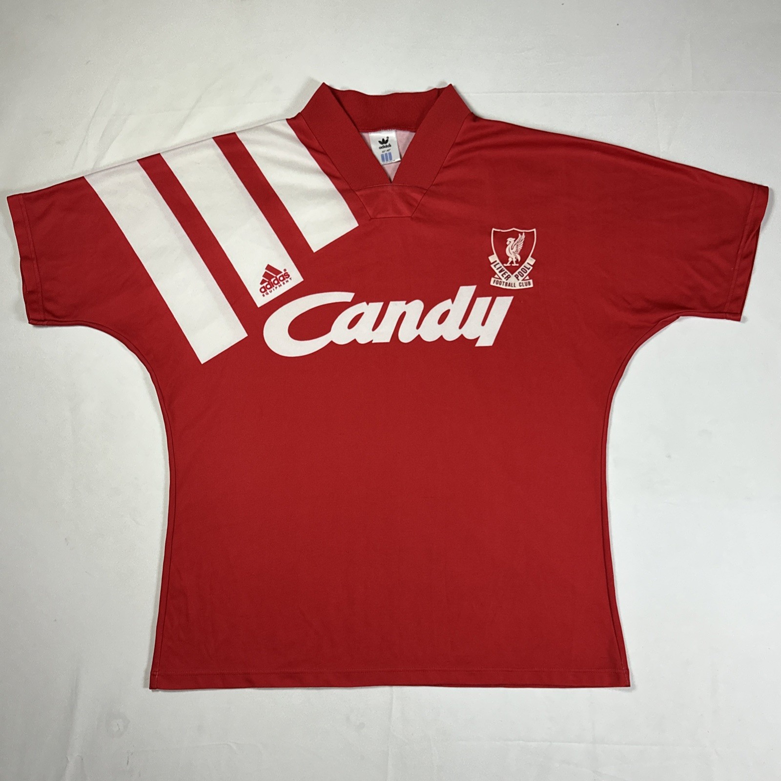 Vtg 1991 1992 Liverpool FC Adidas Candy Home Football Jersey 40-42 Made In UK