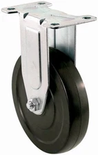 Rigid Plate Caster, Rubber Wheel, 5 In. - F27281