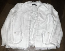 Kaleidoscope Women’s Fringe Trim Tweed Blazer Jacket Size Uk 6 Eur 34