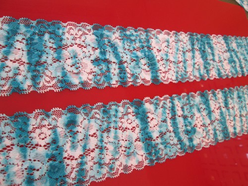 2 Meter Tip White Blue Elastic 6,5cm Wide Trims - Picture 4 of 5