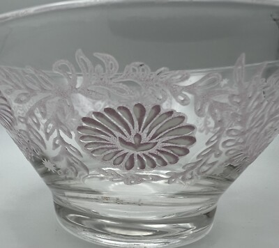 Dessert Dish Depression Glass Set Of 4 Floral Pink Marked TODD