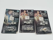 Ginger Snaps Fasteners Scovill White Pearl Silver Button Designs Colorful New