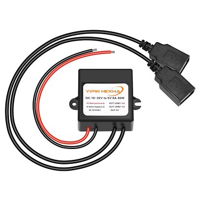 Dc Converter 12v 24v To 5v 6a 30w Dual Usb Female Dc Dc Buck Converter Power Ada