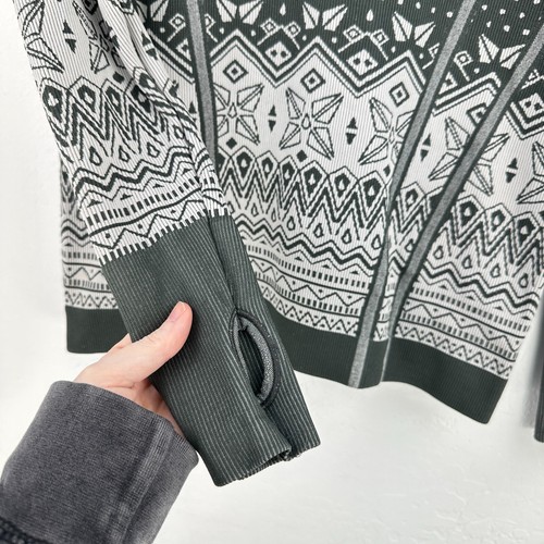 Ivivva Lululemon Sweatshirt Kids 14 Gray Geometric Stretch Long Sleeve Pullover - Picture 5 of 8