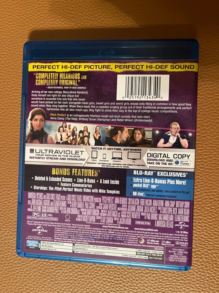 Pitch Perfect Movie Blu-Ray + DVD (2012) Widescreen - Anna Kendrick - Image 2 of 4