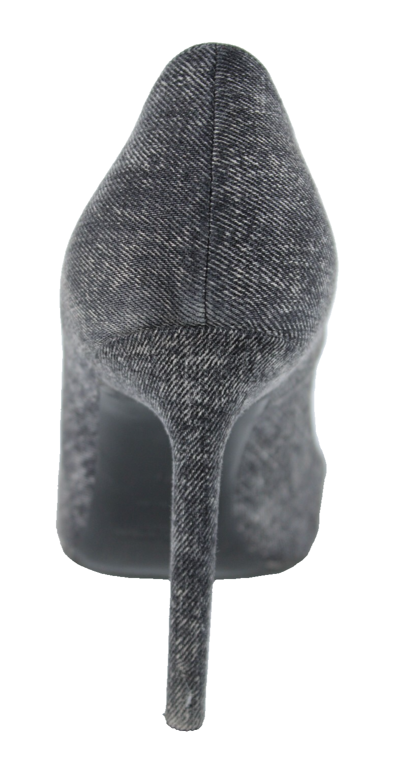 SAINT LAURENT decolte tacco a spillo grigio antracite denim a punta 39