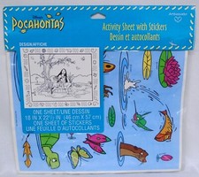 Hallmark Ambassador Disney Pocahontas Activity Sheet with Stickers 18" x 22-1/2"
