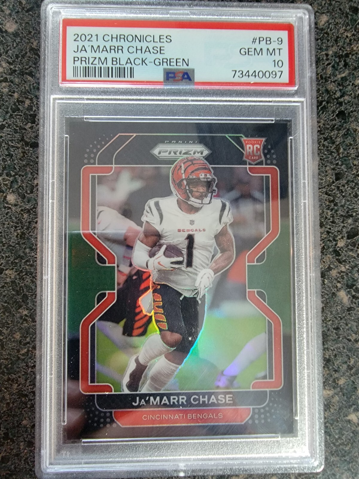 JaMarr Chase Panini Chronicles Prizm Black #PB9 Green