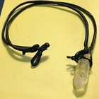 Vintage Cord Necklace with Clear Crystal Pendant 22" — photo 2