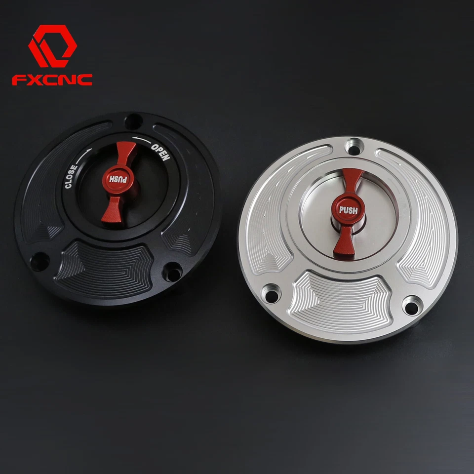 CNC Keyless Oil Fuel Gas Tank Cap Cover For Yamaha R1 R1S R1M FAZER FZ1 Black - Imagem 4 de 4