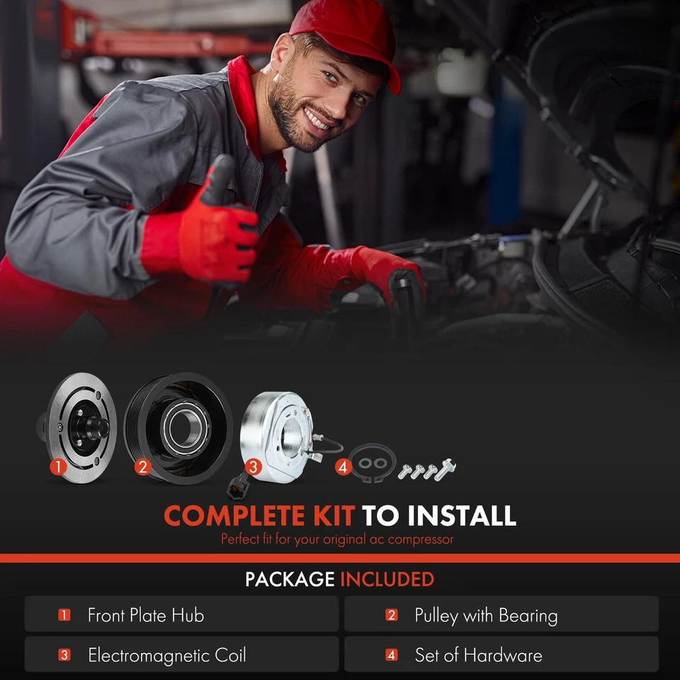 AC Compressor Clutch Kit for Nissan Armada 2005-2015 2017-2022 NV2500 INFINITI - Image 2 of 4