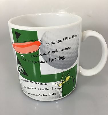 Starbucks Golfing Facts Coffee Mug Cup 1997 Oversize 16 oz Daleet Zigelboim  | eBay