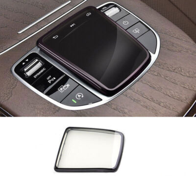 For Mercedes-Benz GLC 2020-21 Black ABS Central Console Multimedia Cover Trim 1X