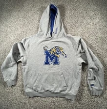 Vintage Memphis Tigers Hoodie Colosseum Athletics NCAA Medium Gray Embroidered