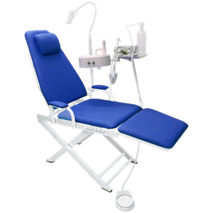 Details About Portable Folding Dental Chair With Led Lamp And Mini Metal Compressor Tray 4h Ce