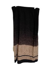 Sag Harbor Skirt Size M Midi Unlined Pull On Brown Geometric