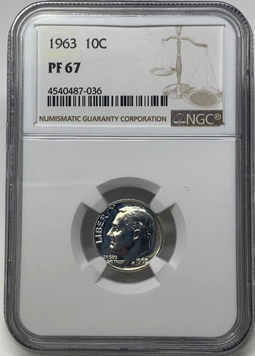 1963 Proof Roosevelt Dime certified PF 67 NGC!