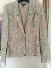 Summer Blazer - Dkny. 100% Linen, With All-over Accent Beading + Embroidery