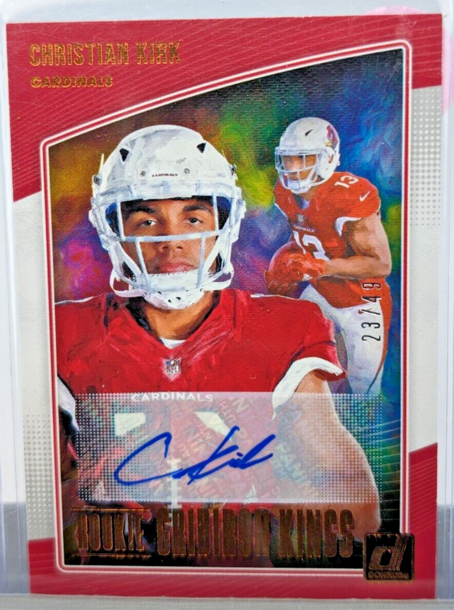 2018 DONRUSS FOOTBALL ROOKIE GRIDIRON KINGS CHRISTIAN KIRK RC AUTO 23/49, CARDS
