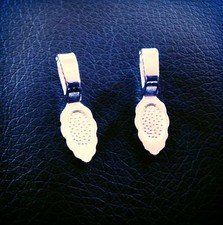 10 Glue-On Jewelry Bails Silver Setting For Tiles Findings