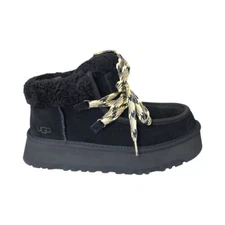 UGG Women's Funkarra Cabin Cuff Black Suede Shearling Ankle Boots 1143954