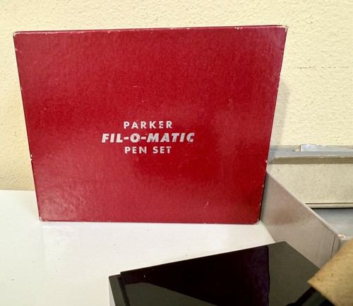 Rare Parker Fil-O-Matic Fountain Desk Pen Set Dip New NOS Vintage Decor - Picture 2 of 11