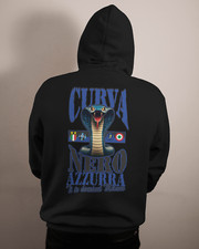 Felpa di Colore Nero con Stampa La Curva neroazzurra interista