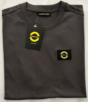  MODERNIST T-SHIRT RUNDHALS GOLD PATCH GRAU MODT002 NEU SS23