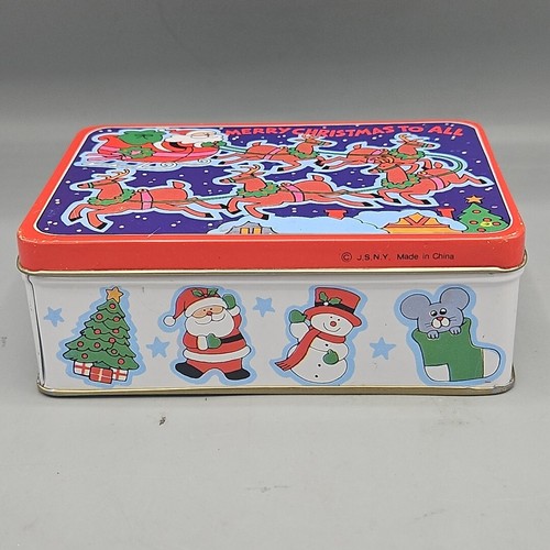 VTG JSNY Miniature Christmas Magnet Set of 12 with Santa Sleigh Metal Tin - Picture 9 of 12