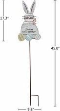 Metal Easter Bunny Garden Stake Statue D cor Easter Yard Sign Decoration Outdoor