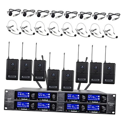 Wireless Microphone System UHF 8 Channel 8 Lavalier 8 Bodypacks 8 Lapel Mic 8 Wireless Microphone System UHF 8 Channel 8 Lavalier 8 Bodypacks 8 Lapel Mic 8