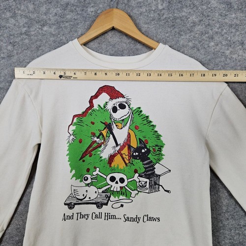 Disney Nightmare Before Christmas Sweatshirt Size Youth XL Graphic Print Glitter - Picture 6 of 11