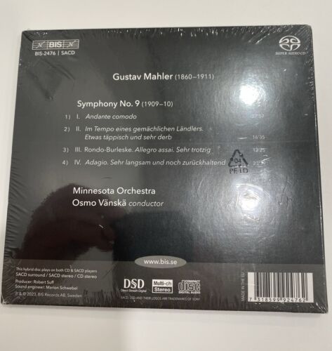 Mahler*, Osmo Vänskä, Minnesota Orchestra - Symphony No. 9 (EX/EX) SACD, New - Picture 2 of 2