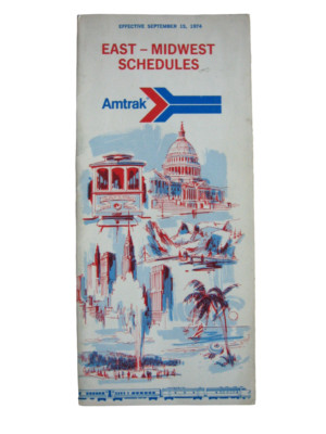 Amtrak Fahrpläne Ost-Midwest 1974 Fahrpläne Personendienstzug